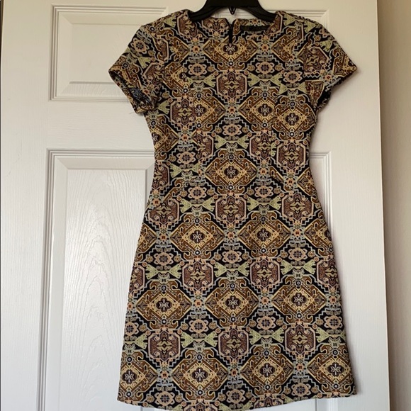 Zara Brocade short sleeve dress - Picture 1 of 5